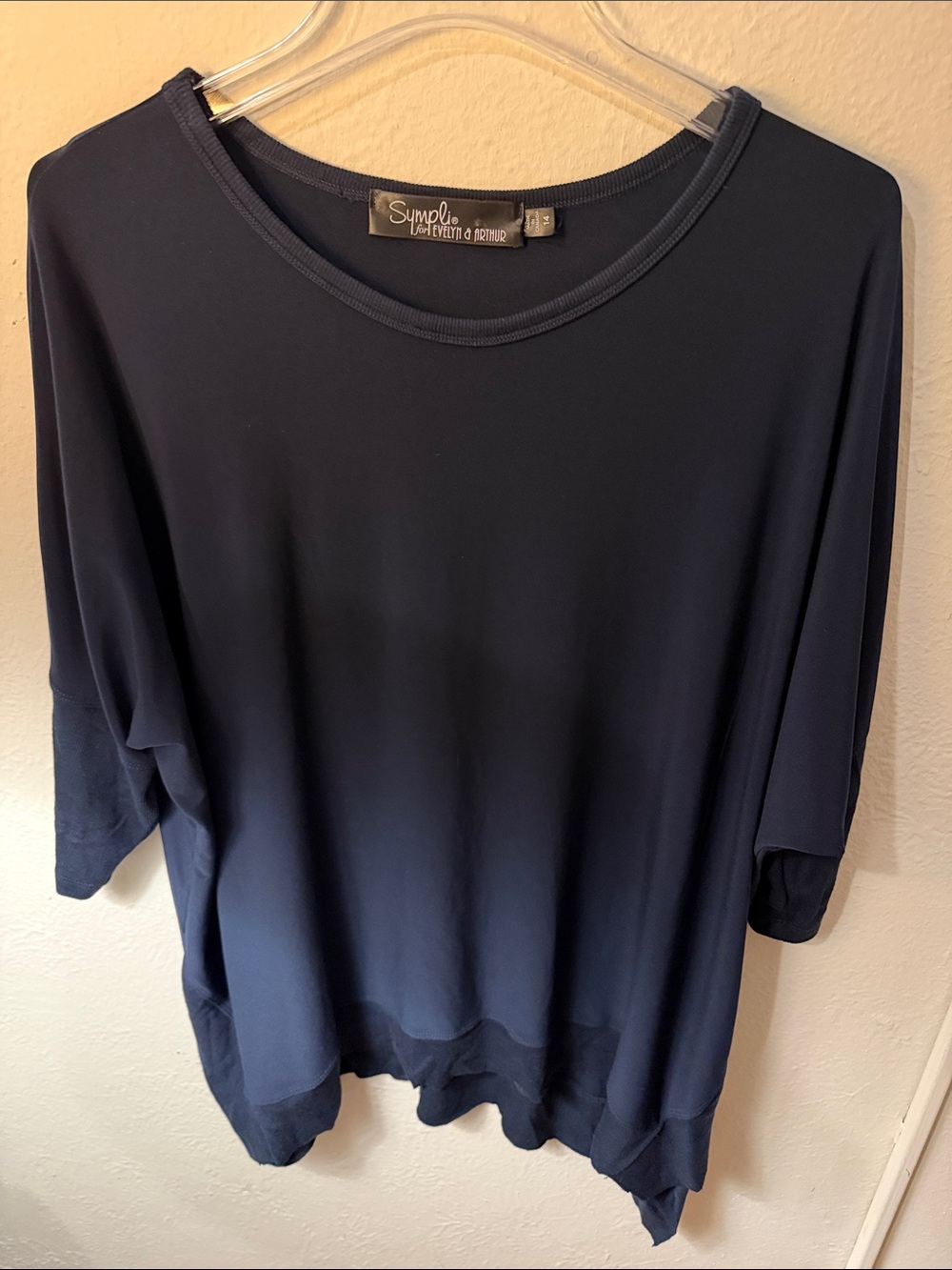 Sympli Navy Relaxed Boatneck Tunic